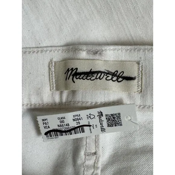 NWT Madewell Kick Out Full-Length Jeans Raw Hem Vintage Canvas Size 29