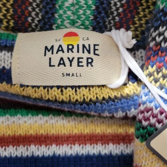NWT Marine Layer Alamere Long Fringe Cardigan Multi Stripe Elevated Western - S