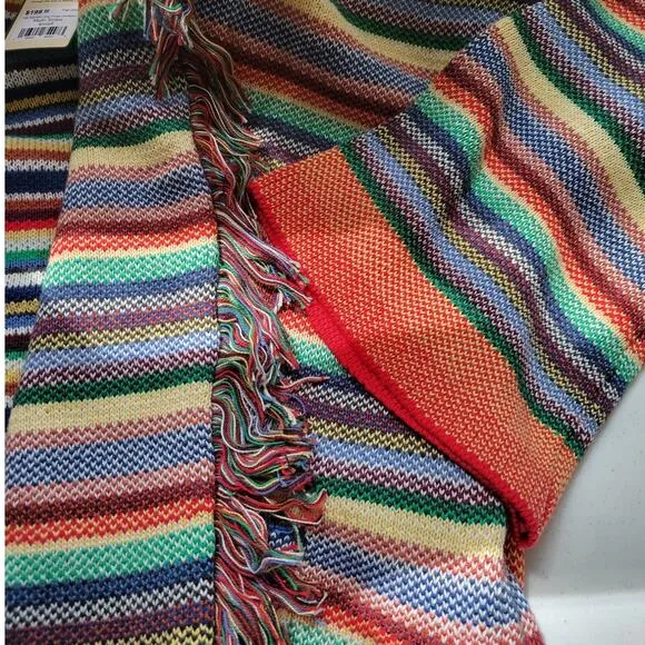 NWT Marine Layer Alamere Long Fringe Cardigan Multi Stripe Elevated Western - S