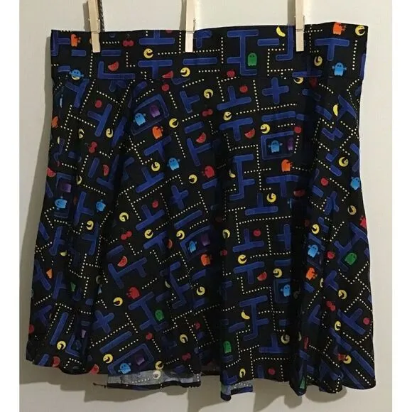 NWT‎ - Retrolicious Pac-Man Women's  Multicolor Skirt Size L