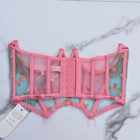 NWT  Victoria's Secret / Love &amp; Lemons &quot;Garden Party Corset&quot; Cupless Bra. Small