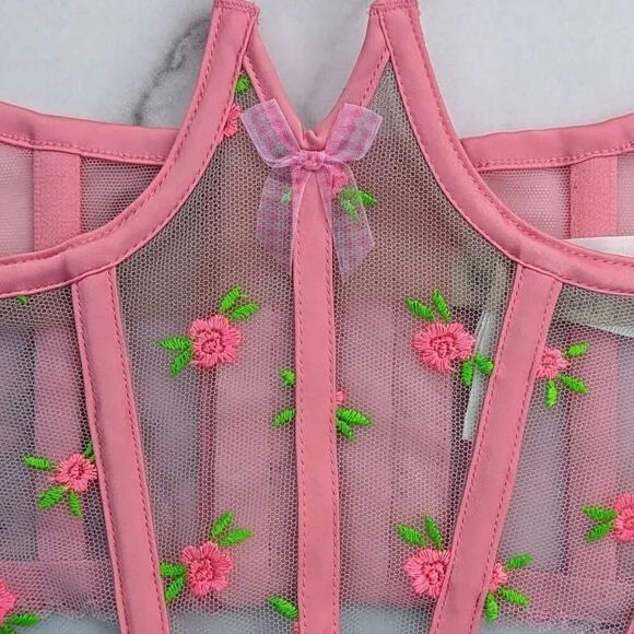 NWT  Victoria's Secret / Love &amp; Lemons &quot;Garden Party Corset&quot; Cupless Bra. Small