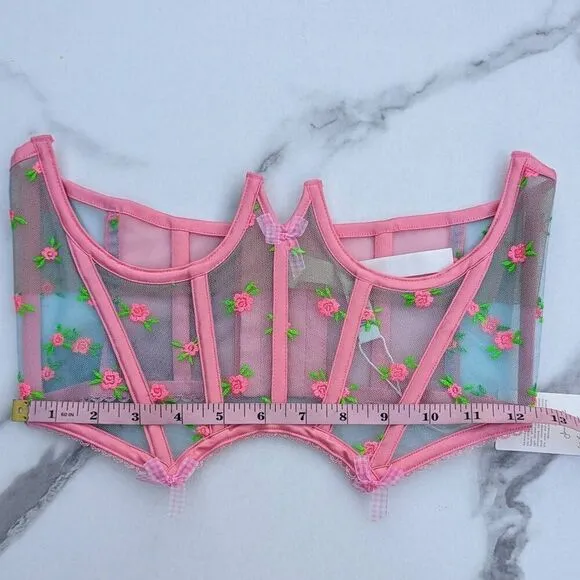 NWT  Victoria's Secret / Love &amp; Lemons &quot;Garden Party Corset&quot; Cupless Bra. Small