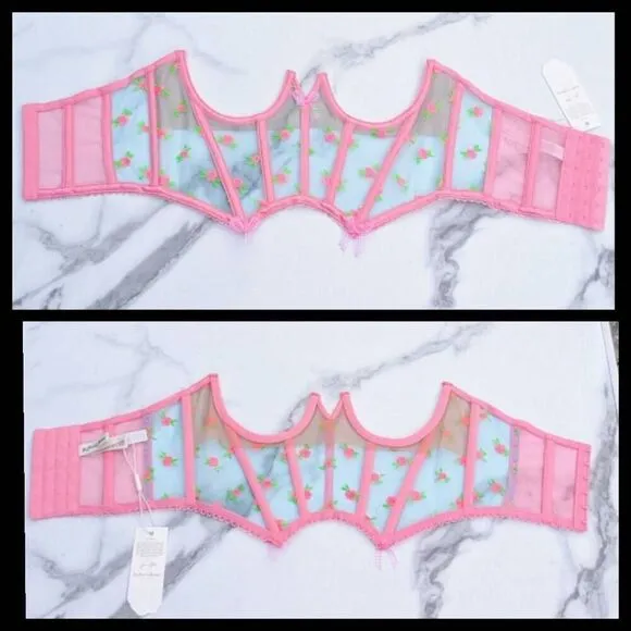 NWT  Victoria's Secret / Love &amp; Lemons &quot;Garden Party Corset&quot; Cupless Bra. Small