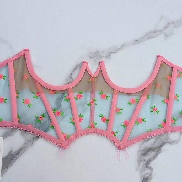 NWT  Victoria's Secret / Love &amp; Lemons &quot;Garden Party Corset&quot; Cupless Bra. Small
