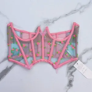 NWT  Victoria's Secret / Love &amp; Lemons &quot;Garden Party Corset&quot; Cupless Bra. Small