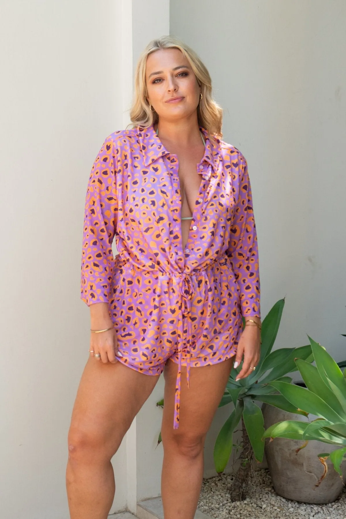 Oceana Playsuit - Bejeweled Leopard