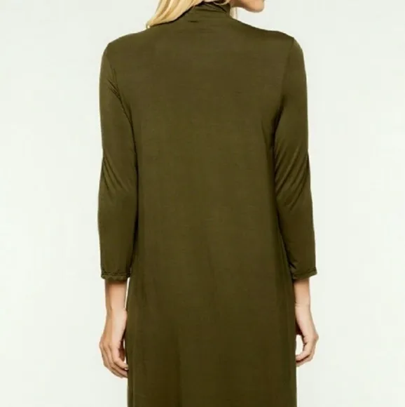 💖OLIVE MOCK NECK RAYON MODAL SPAN DRESS