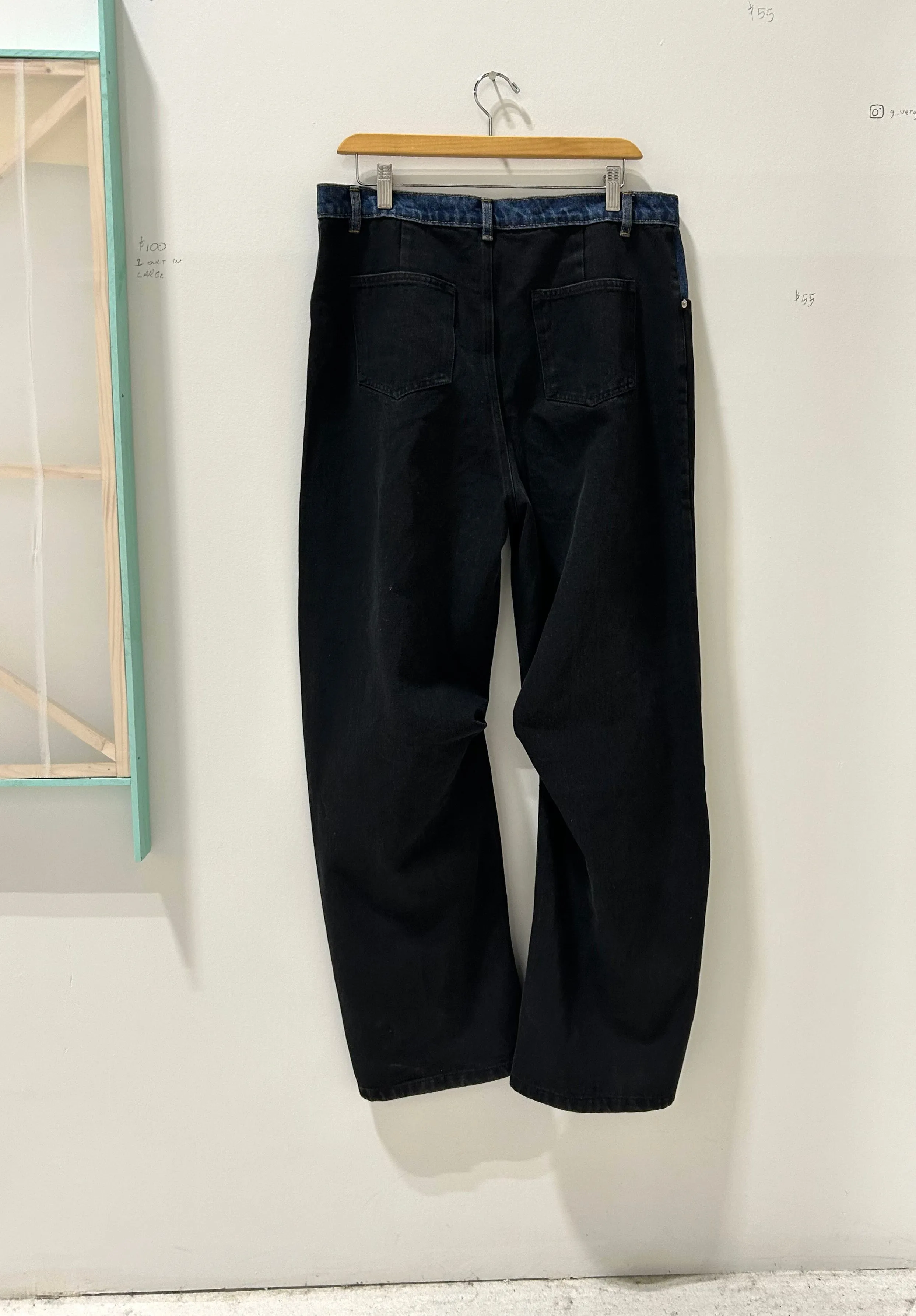 Ollie Denim in Black   Dark Wash