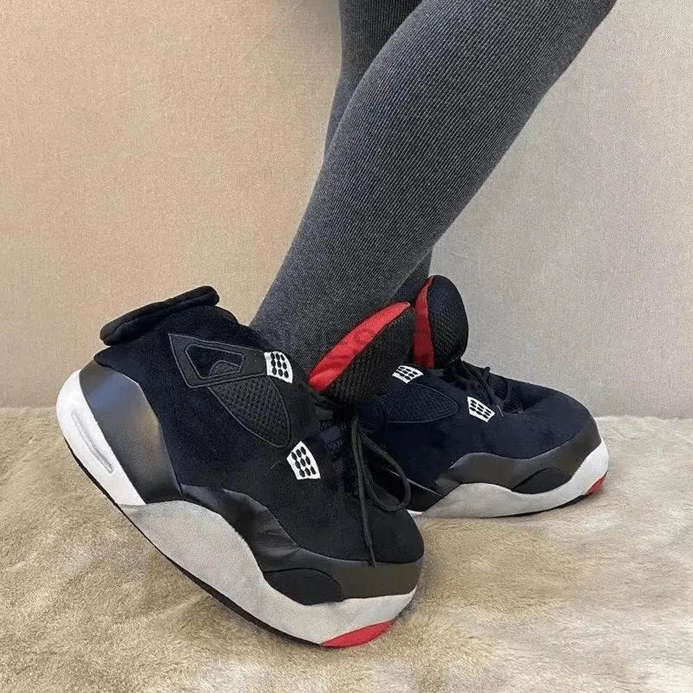 ONE SIZE FITS MOST JORDAN LIKE ULTRA COZY & FUZZY FLEECE SNEAKERS
