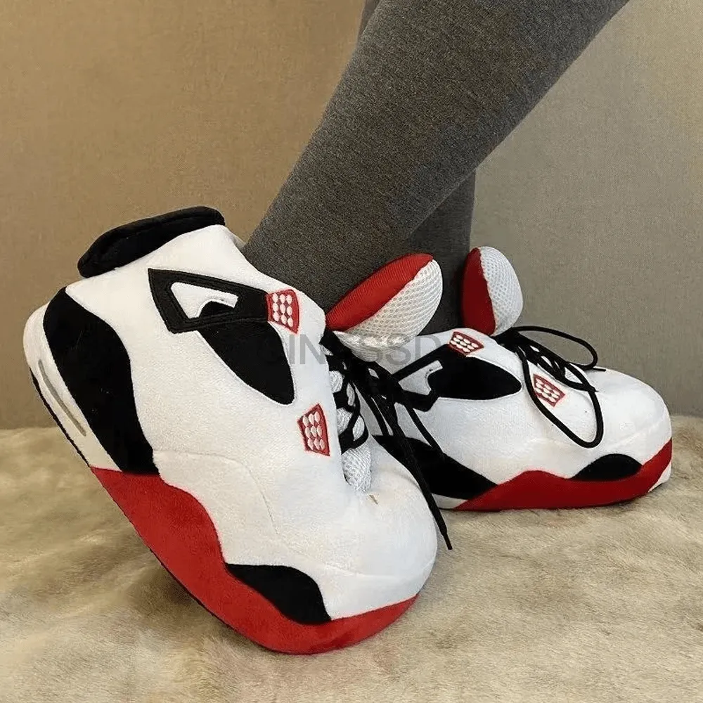 ONE SIZE FITS MOST JORDAN LIKE ULTRA COZY & FUZZY FLEECE SNEAKERS