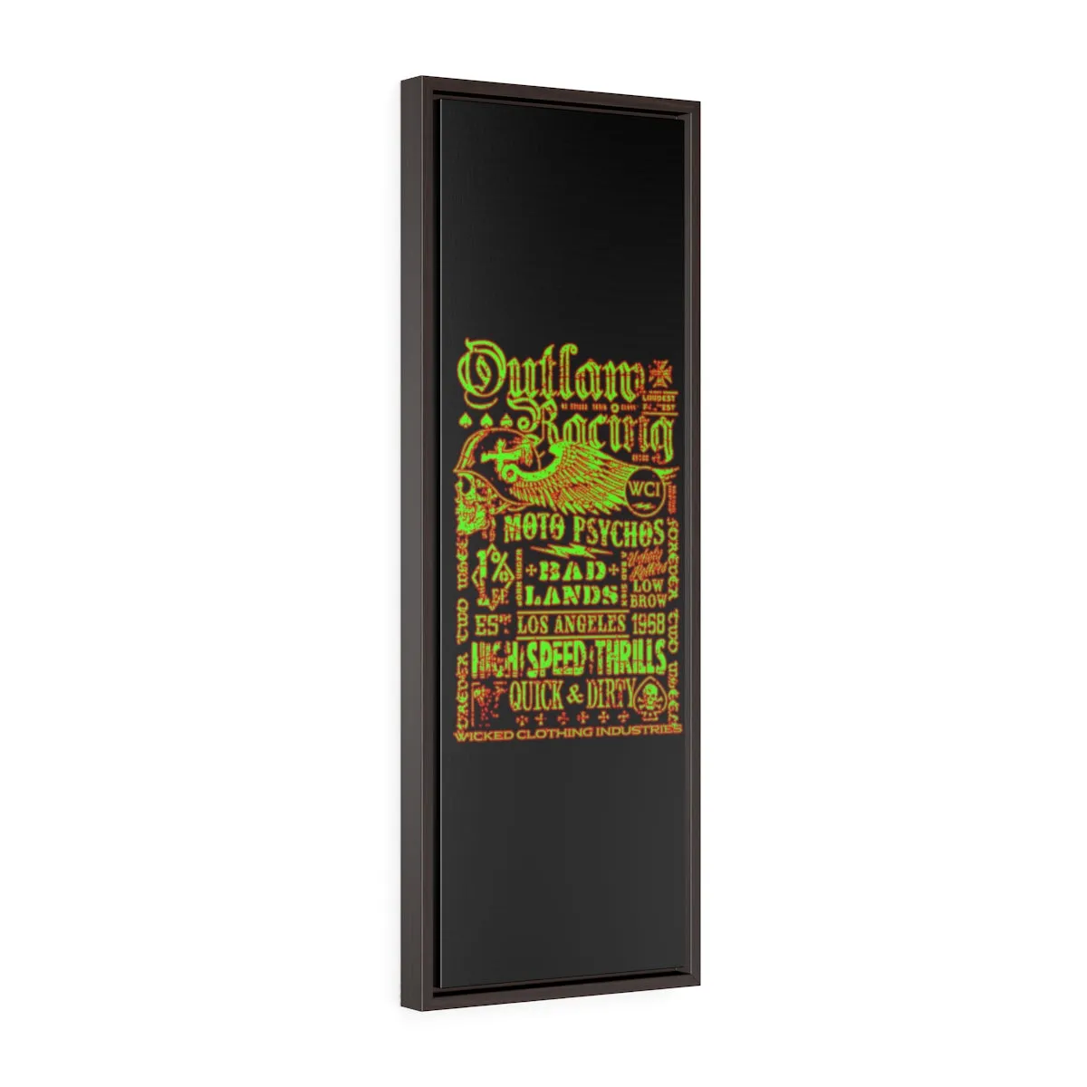 Outlaw Racing/Green/Red/Vertical Framed Wrap Canvas