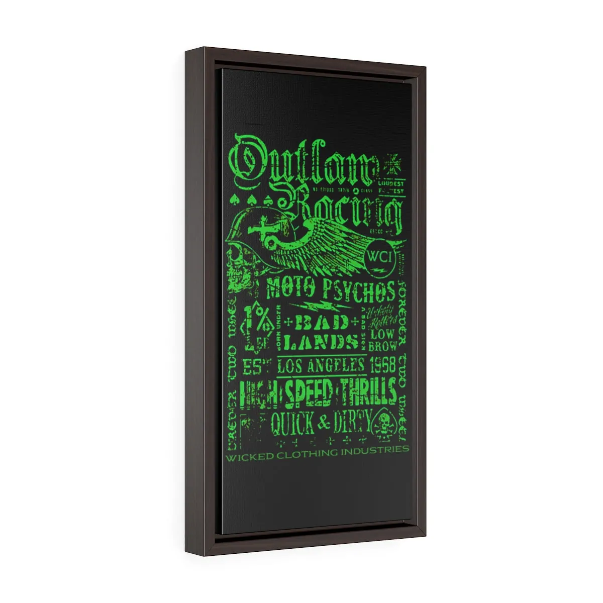 Outlaw Racing/Vertical Framed  Wrap Canvas