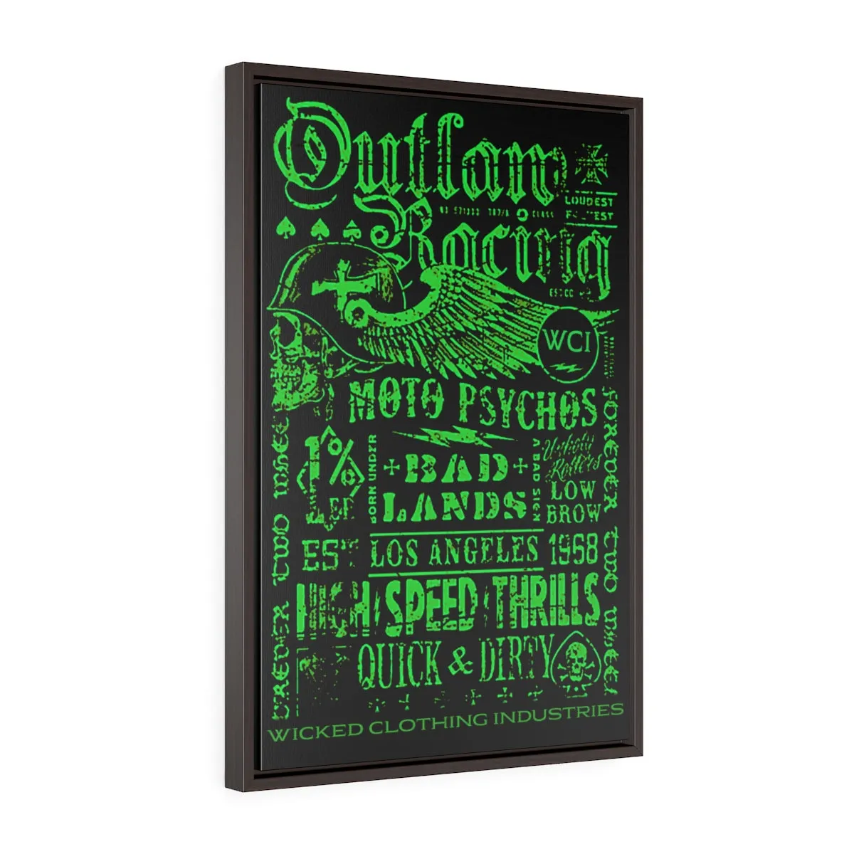 Outlaw Racing/Vertical Framed  Wrap Canvas