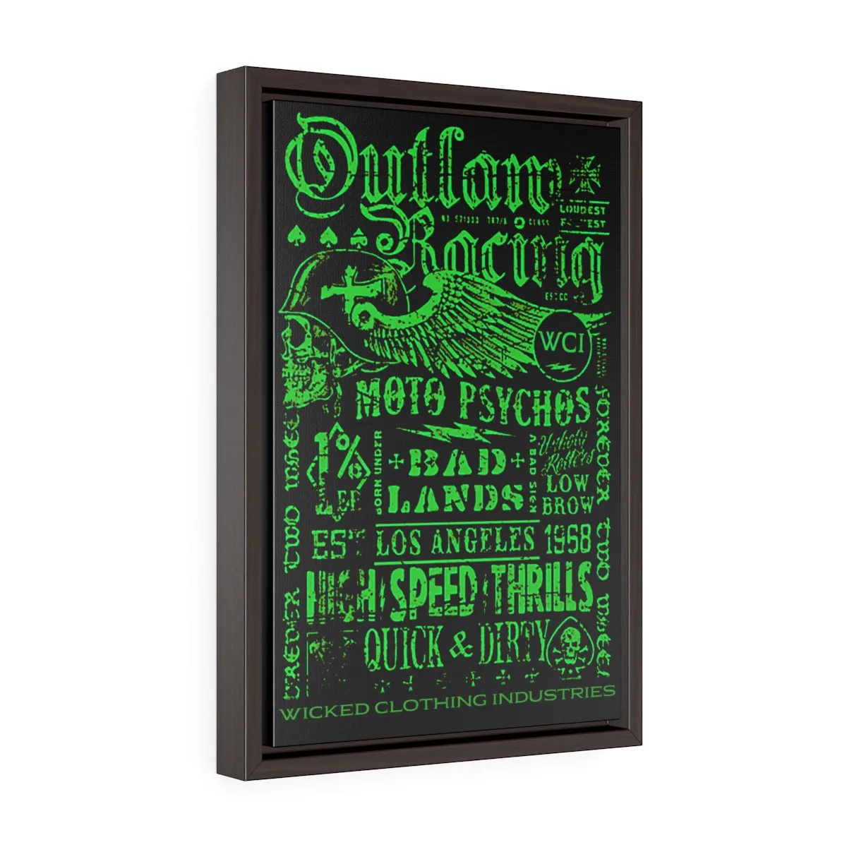 Outlaw Racing/Vertical Framed  Wrap Canvas