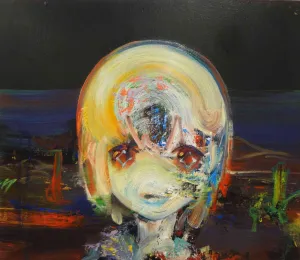 Painting by Yoshiro Kawakami  : "Chibikko" - 53×45cm