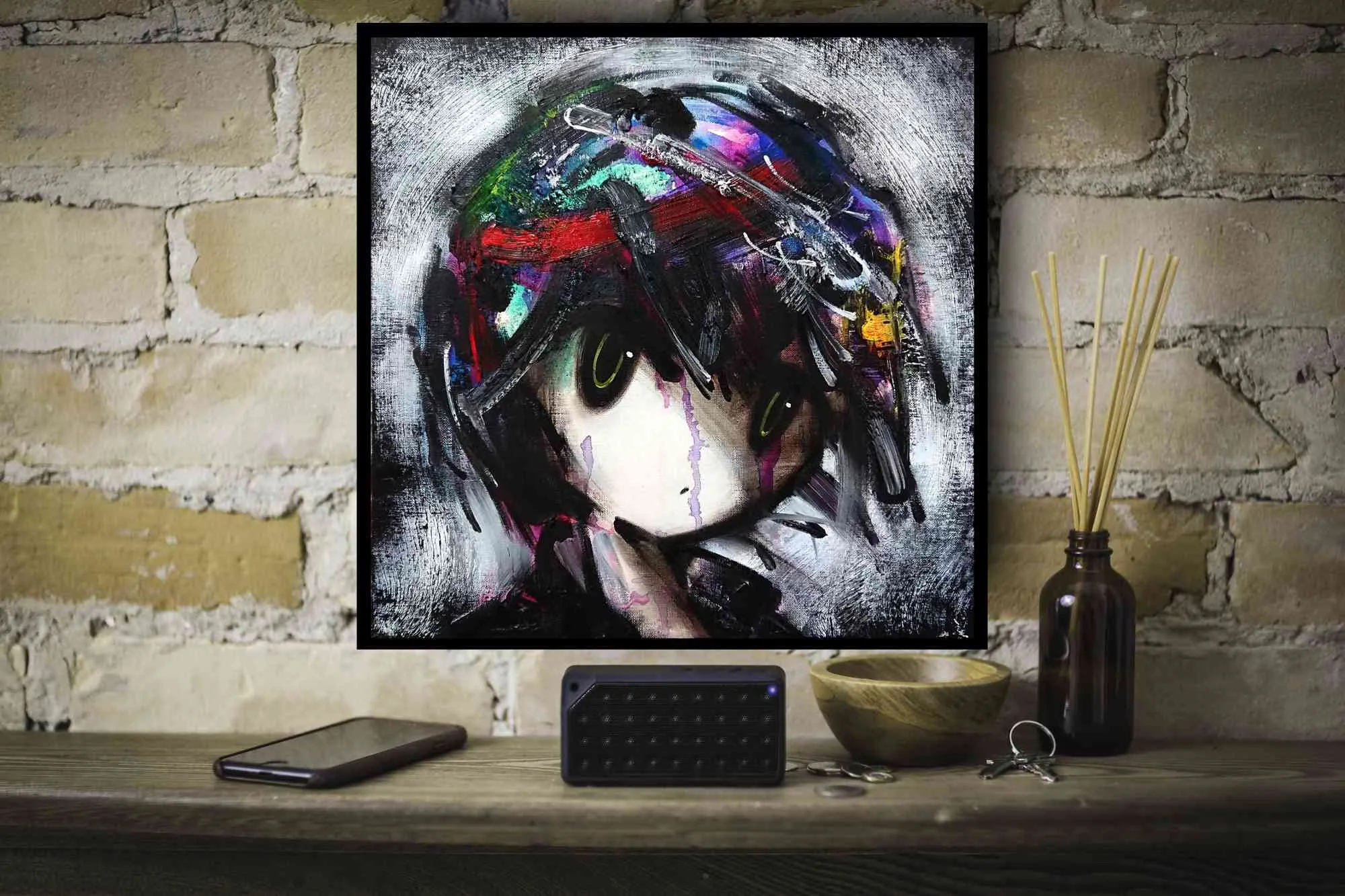 Painting by Yoshiro Kawakami  : "Mosquito" - 41×41cm