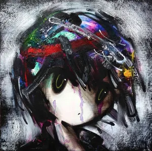 Painting by Yoshiro Kawakami  : "Mosquito" - 41×41cm
