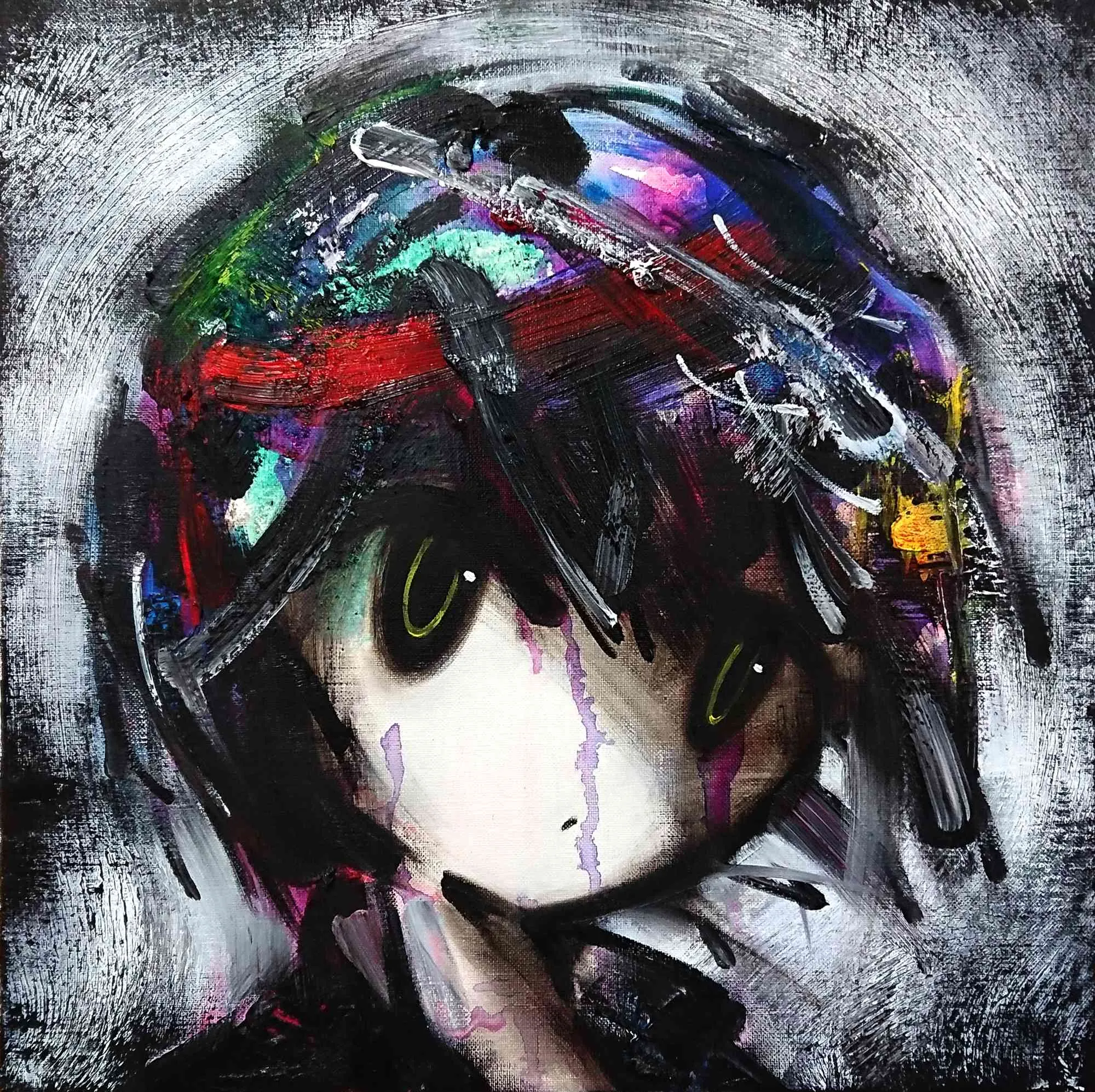 Painting by Yoshiro Kawakami  : "Mosquito" - 41×41cm