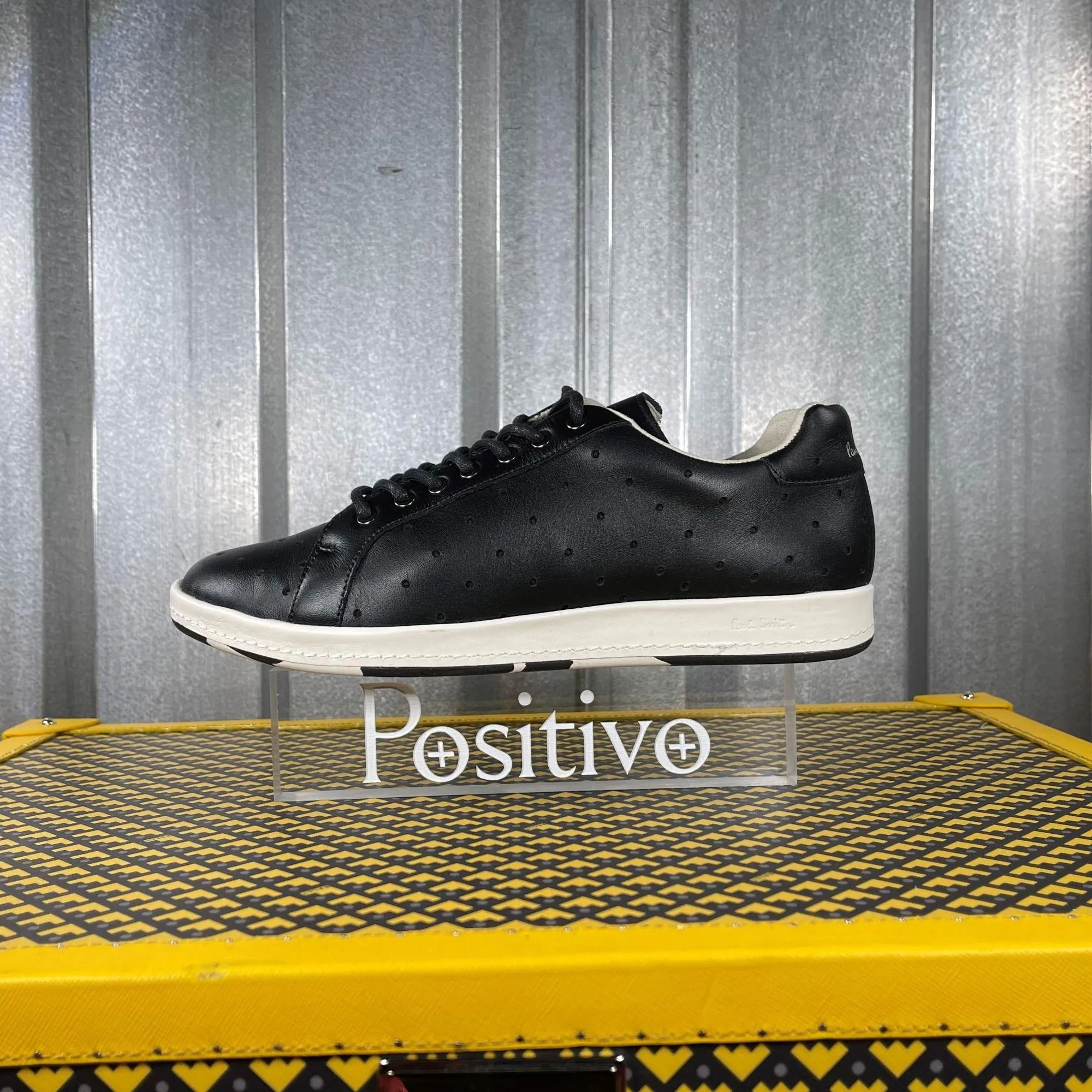 Paul Smith Womens Rabbit Perf Black Leather Low Top Sneakers