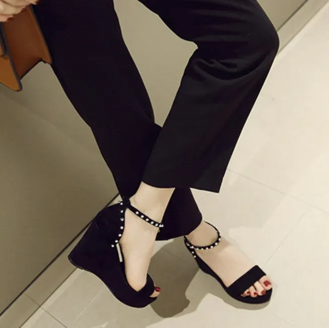 Petite Wedge Heel Ankle Strap Shoes GS13