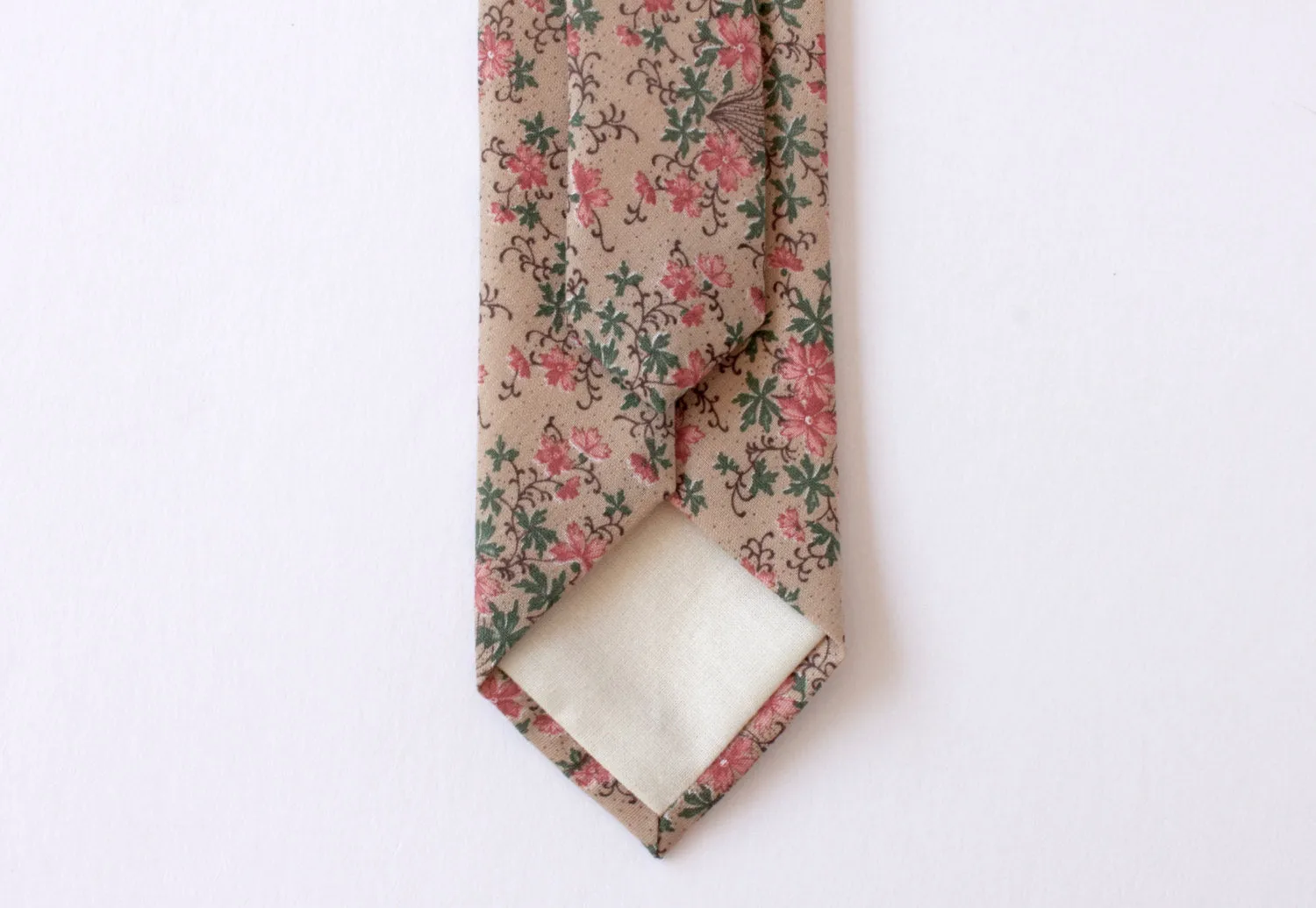 Pink, Green, & Tan Skinny Tie