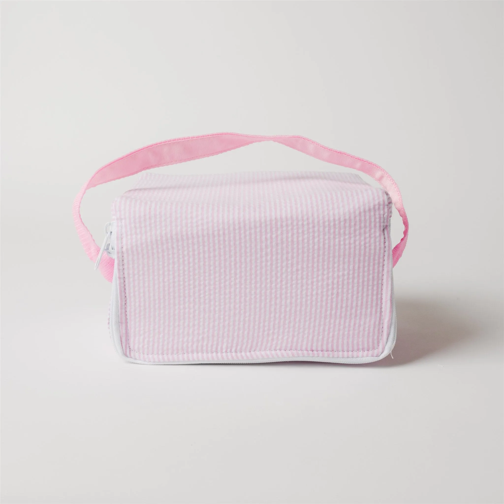 Pink Seersucker Rectangle Lunch Box