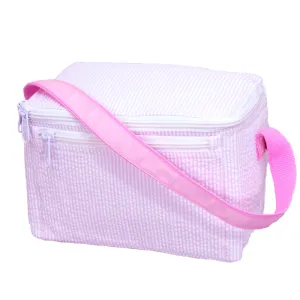 Pink Seersucker Rectangle Lunch Box