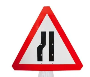 Plastic Cone Signs: Road Narrows - Left