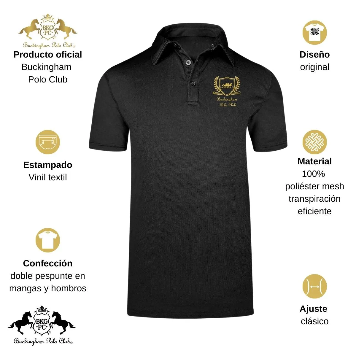 Playera Deportiva Hombre Tipo Polo  Buckingham Polo Club Royal