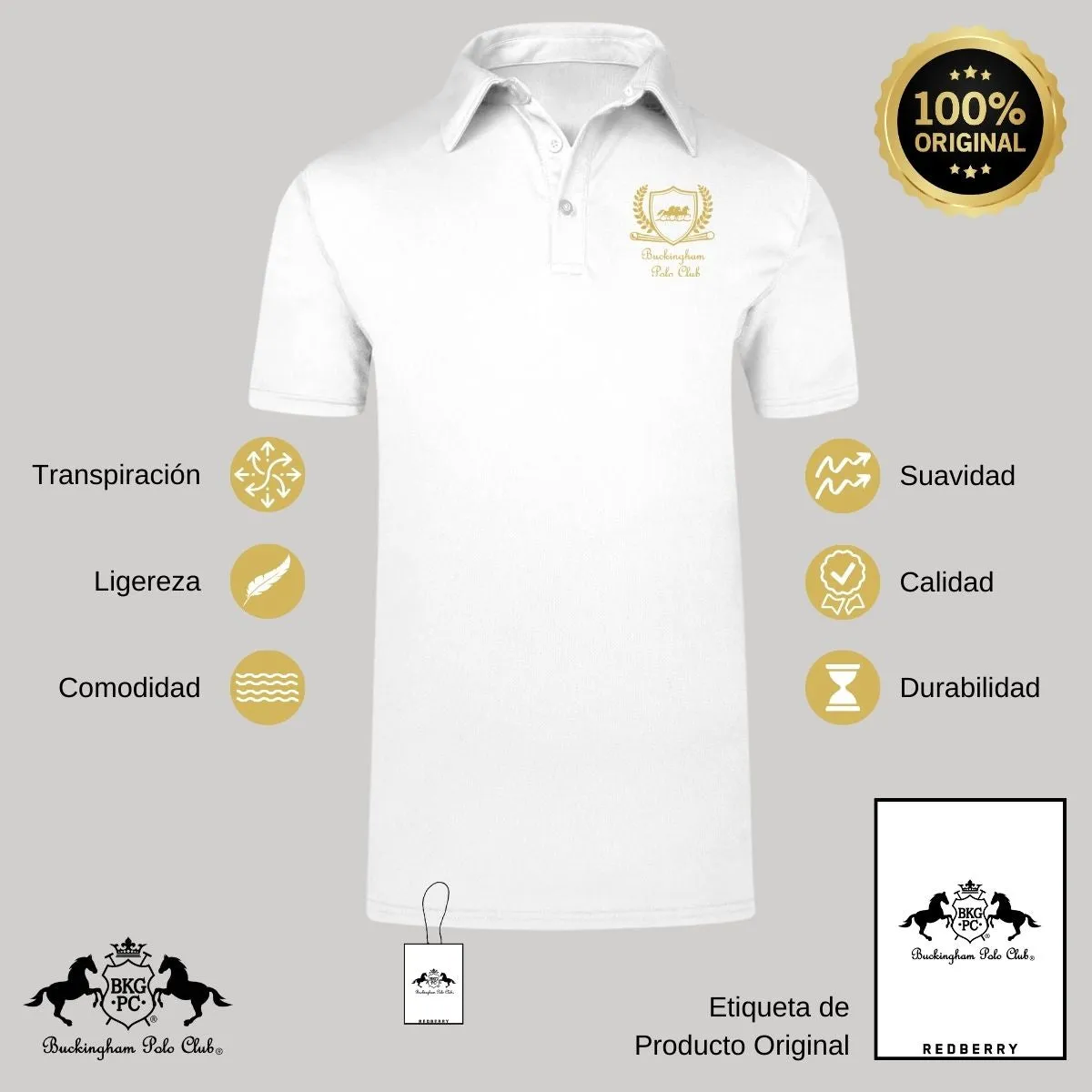 Playera Deportiva Hombre Tipo Polo  Buckingham Polo Club Royal