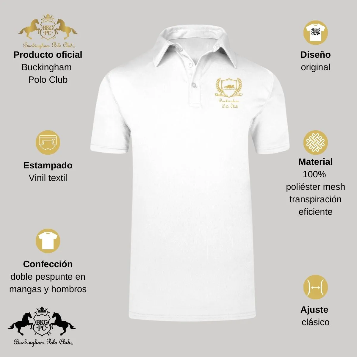 Playera Deportiva Hombre Tipo Polo  Buckingham Polo Club Royal