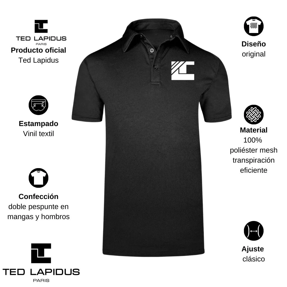 Playera Tipo Polo Hombre Ted Lapidus Paris TL