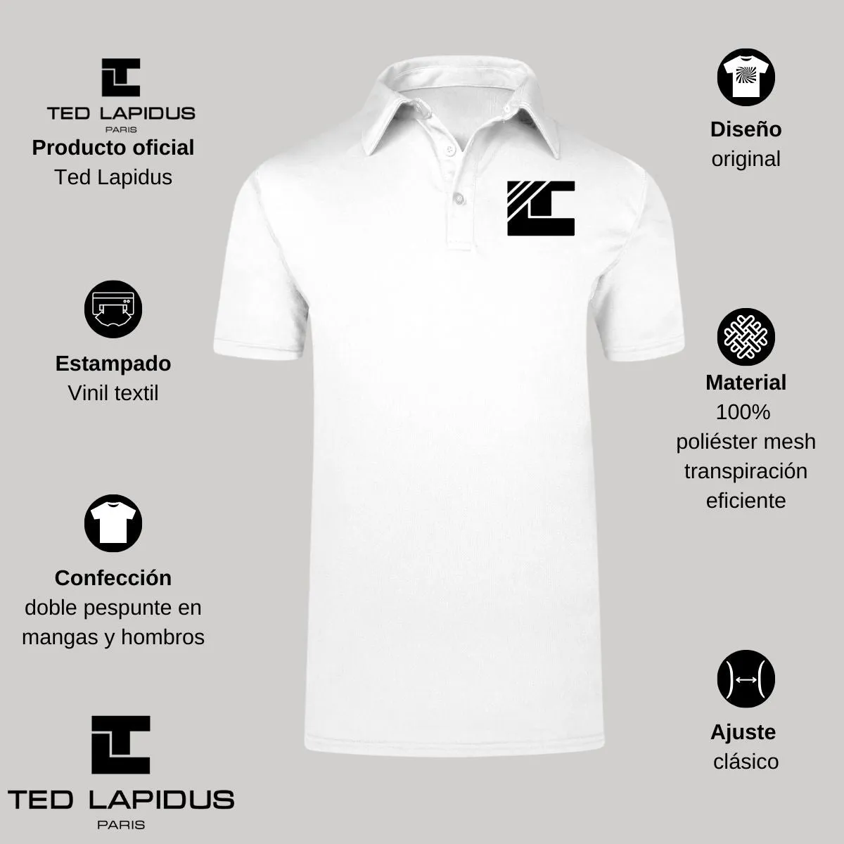 Playera Tipo Polo Hombre Ted Lapidus Paris TL