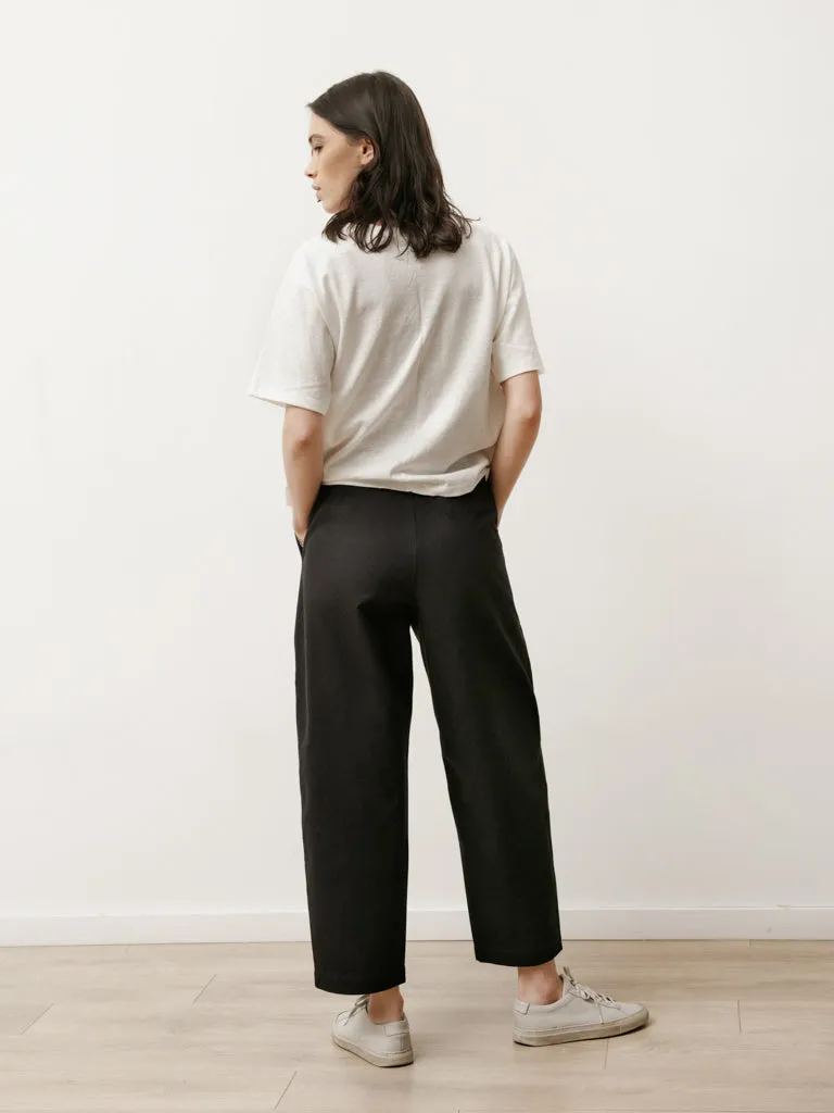 pleat trouser - canvas midnight