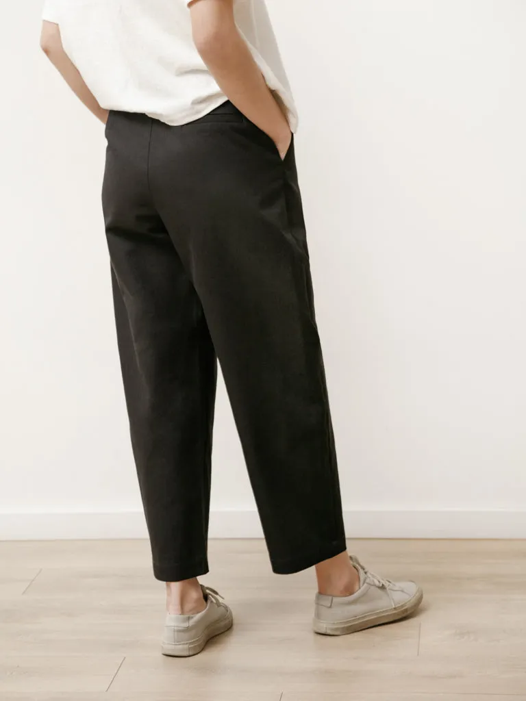 pleat trouser - canvas midnight