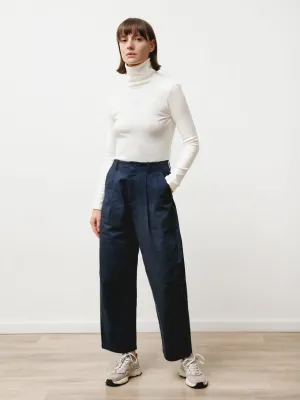 pleat trouser - canvas navy