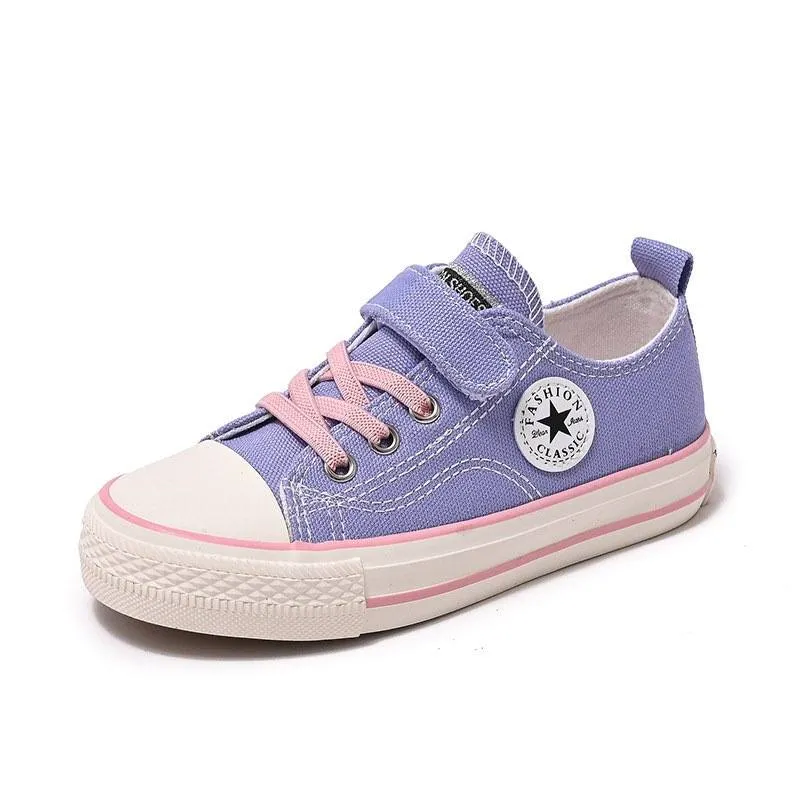 PRE-ORDER Velcro-Closure Canvas Low Top Shoes (Sizes 25-28) - (6/7)
