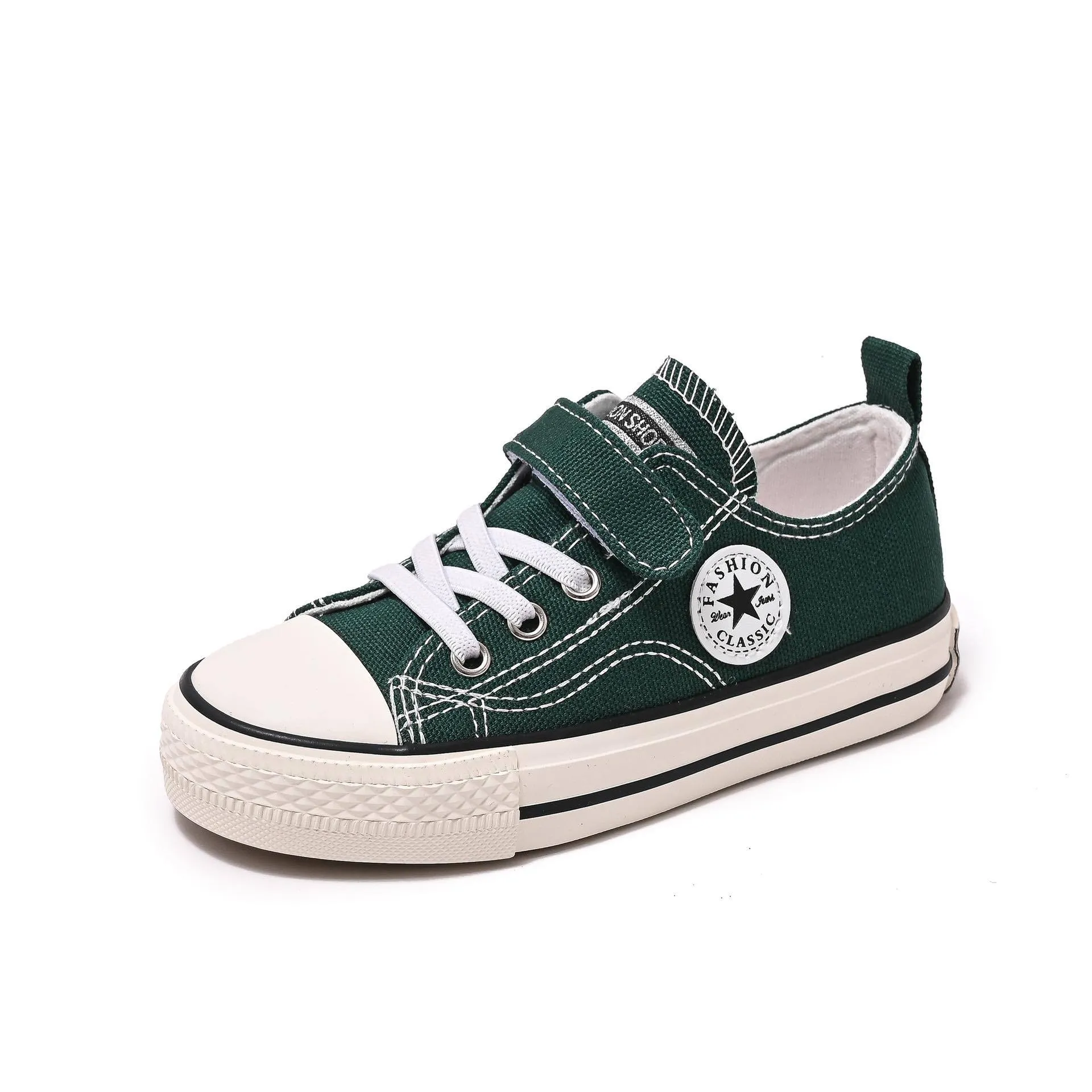 PRE-ORDER Velcro-Closure Canvas Low Top Shoes (Sizes 25-28) - (6/7)