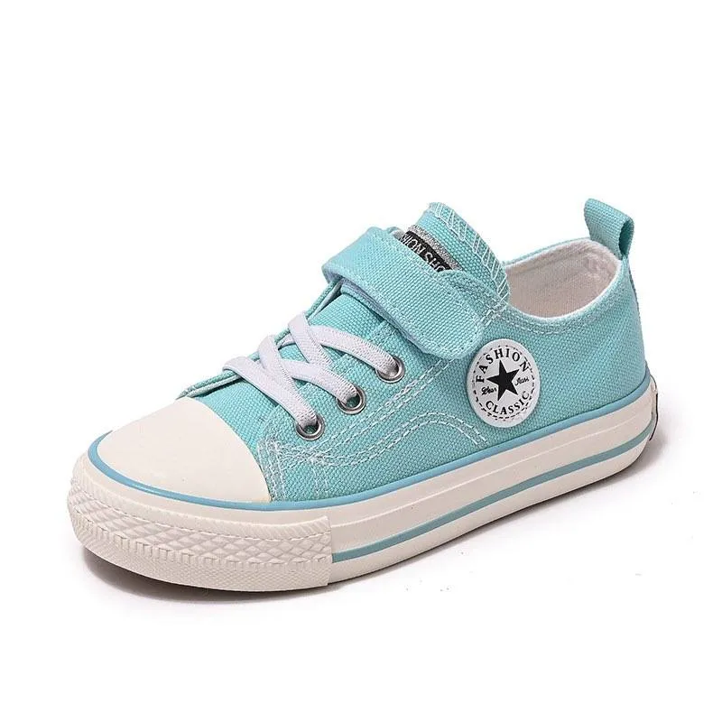 PRE-ORDER Velcro-Closure Canvas Low Top Shoes (Sizes 25-28) - (6/7)