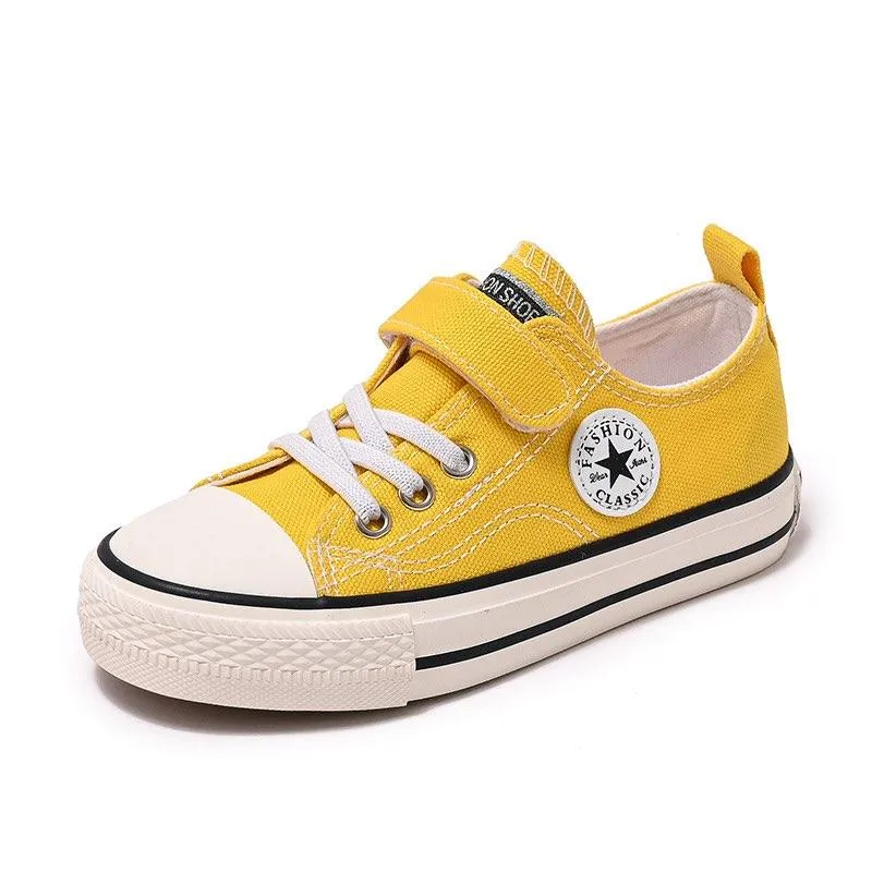 PRE-ORDER Velcro-Closure Canvas Low Top Shoes (Sizes 25-28) - (6/7)