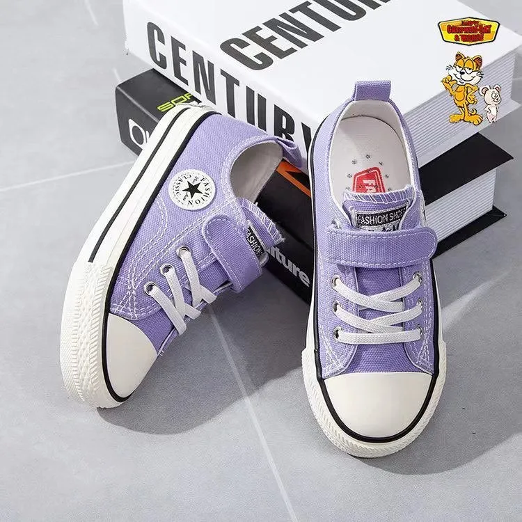 PRE-ORDER Velcro-Closure Canvas Low Top Shoes (Sizes 25-28) - (6/7)