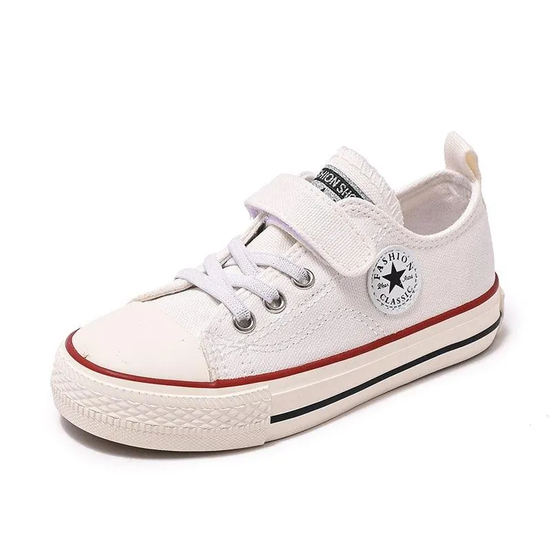 PRE-ORDER Velcro-Closure Canvas Low Top Shoes (Sizes 25-28) - (6/7)
