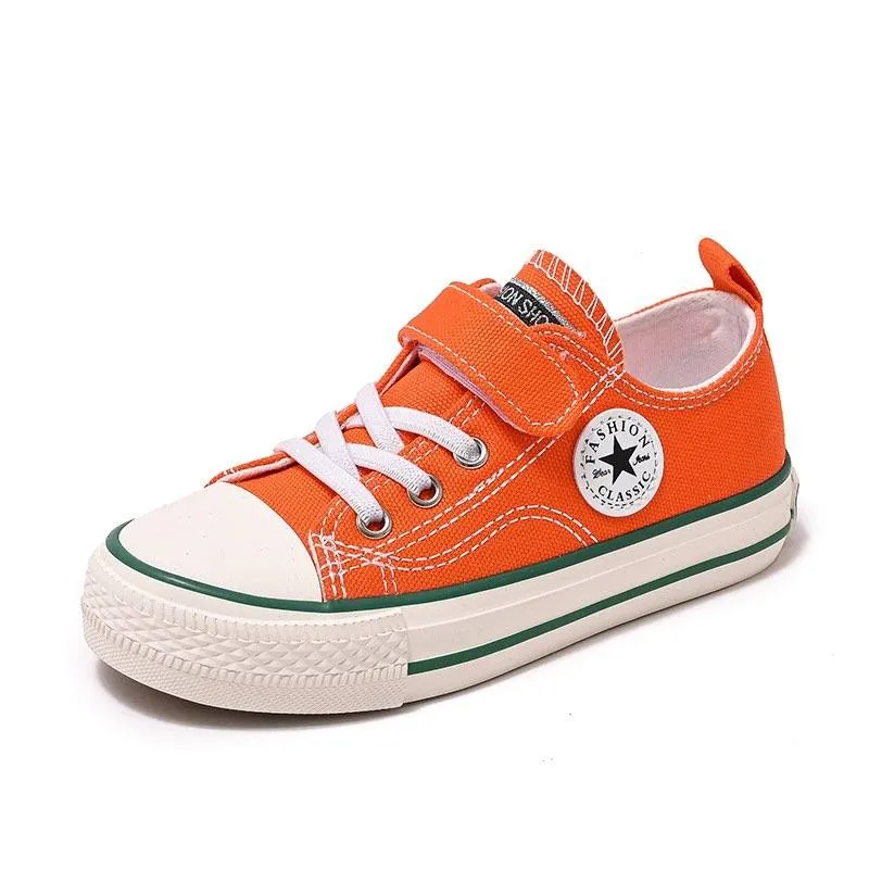 PRE-ORDER Velcro-Closure Canvas Low Top Shoes (Sizes 25-28) - (6/7)