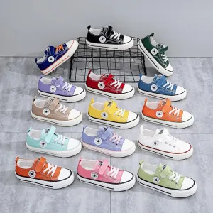 PRE-ORDER Velcro-Closure Canvas Low Top Shoes (Sizes 25-28) - (6/7)