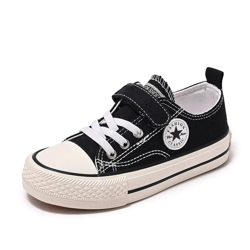 PRE-ORDER Velcro-Closure Canvas Low Top Shoes (Sizes 25-28) - (6/7)