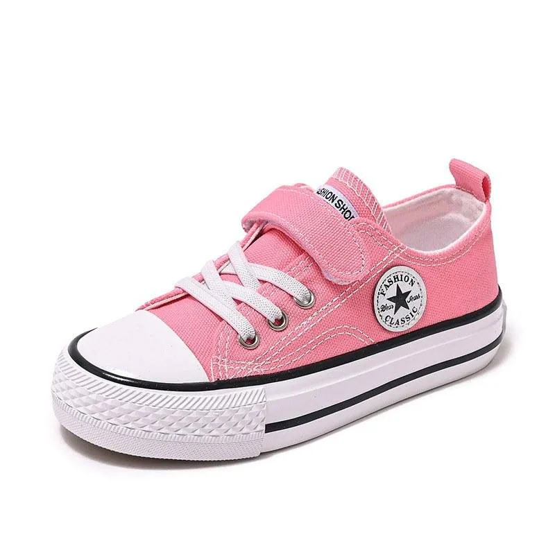 PRE-ORDER Velcro-Closure Canvas Low Top Shoes (Sizes 25-28) - (6/7)