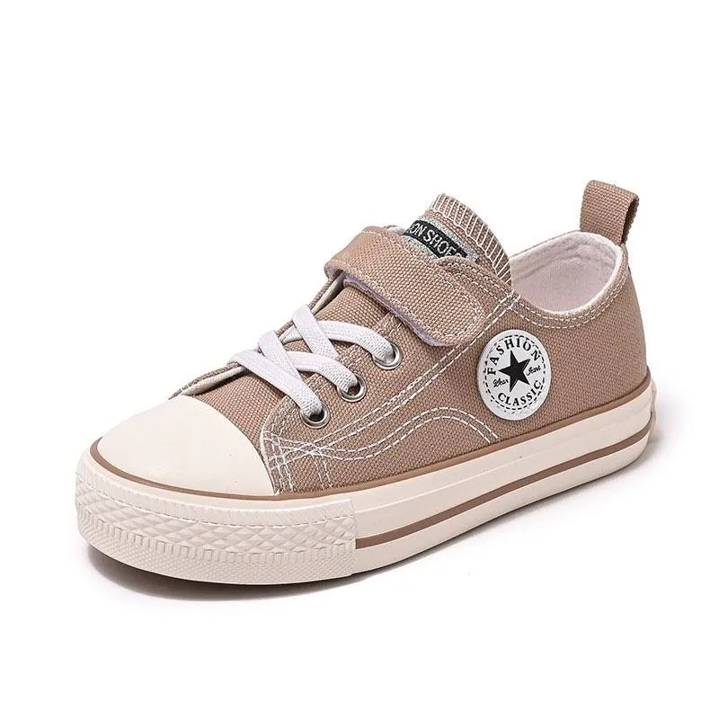 PRE-ORDER Velcro-Closure Canvas Low Top Shoes (Sizes 25-28) - (6/7)