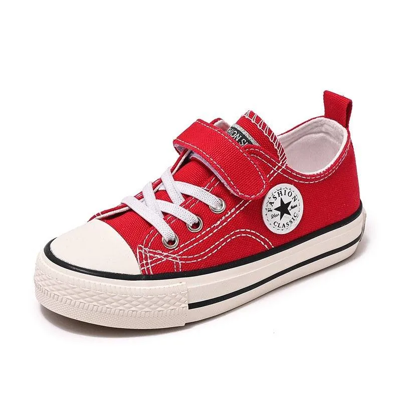 PRE-ORDER Velcro-Closure Canvas Low Top Shoes (Sizes 25-28) - (6/7)