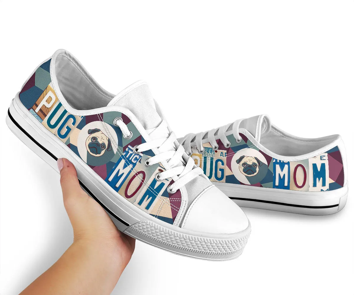 Pug Mom Low Top Shoes